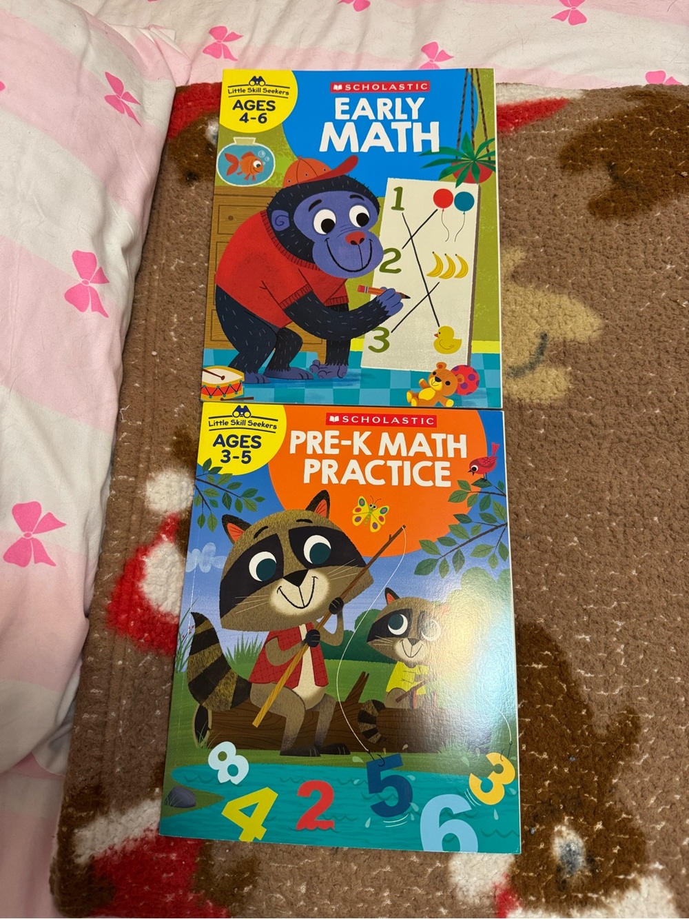 Scholastic Bright Blue Orange Green Math Practice Workbooks